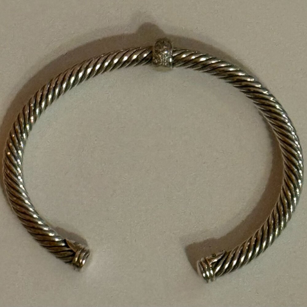 David Yurman Pave Station Bracelet Sterling Silver w/Diamonds, 5mm